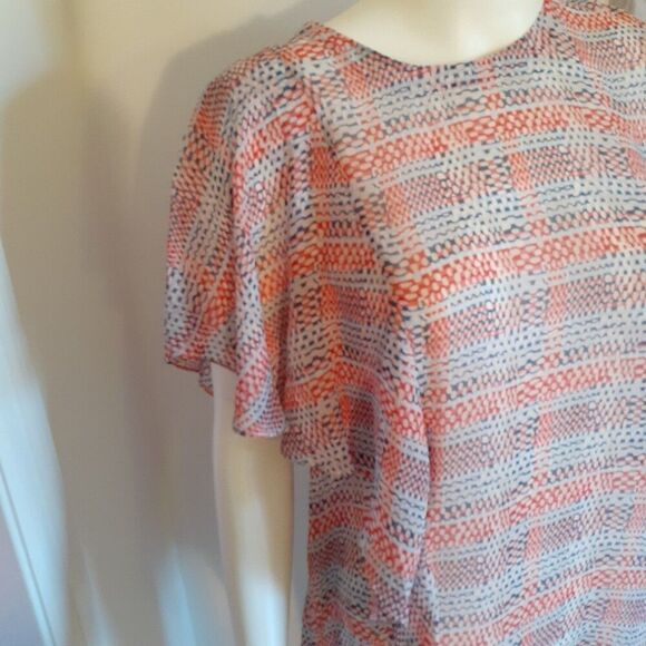 Bcbgmaxazriat top Silk top shirt bcbg max azria lightweight summer blouse s pink - Picture 7 of 9